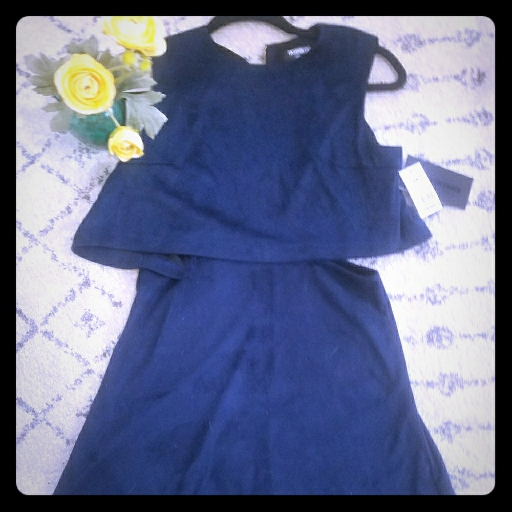Blue suede dress